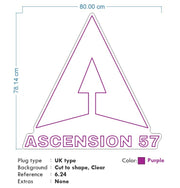 Custom neon -  ASCENSIONS 57 - Size: 80 x 78cm (32inch)  -  PURPLE - incl Shipping and 2yrs Warranty