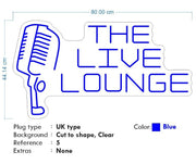 Custom neon -  The Live Lounge  - Size: 80cm x 44cm  - Blue -  incl Shipping and 2yrs Warranty