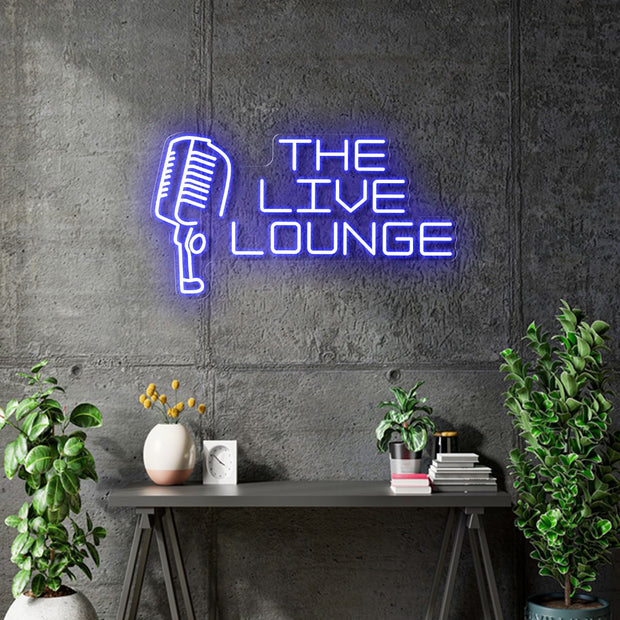 Custom neon -  The Live Lounge  - Size: 80cm x 44cm  - Blue -  incl Shipping and 2yrs Warranty