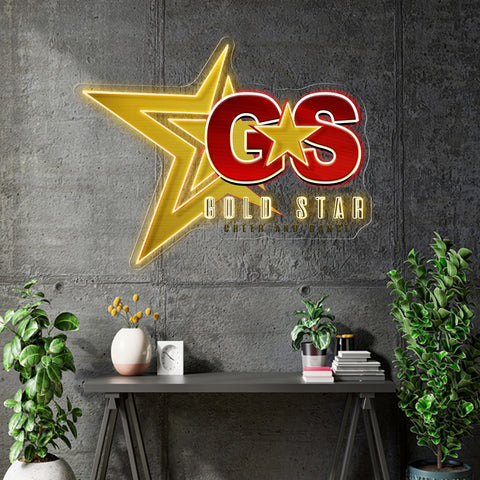 Custom neon - Gold Star, JC School of Dance, DDA Dance Doc Academy -  incl Shipping and 2yrs Warranty