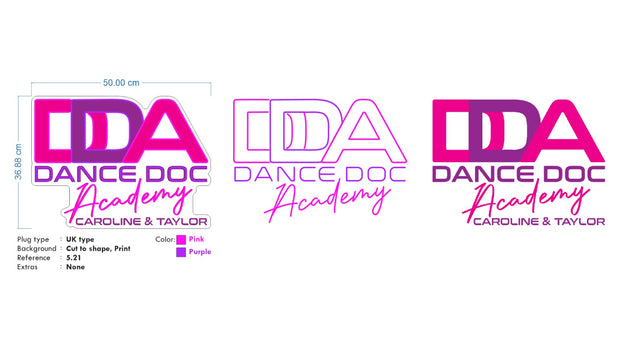 Custom neon - Gold Star, JC School of Dance, DDA Dance Doc Academy -  incl Shipping and 2yrs Warranty