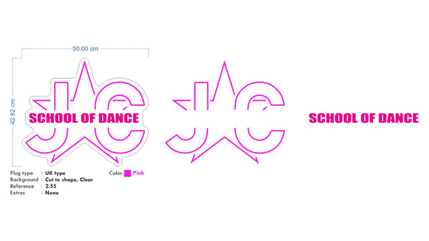 Custom neon - Gold Star, JC School of Dance, DDA Dance Doc Academy -  incl Shipping and 2yrs Warranty