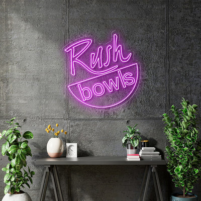 Custom neon - Rush Bowls  - Size: 35 x 35 inch  - Pink -  incl Shipping and 2yrs Warranty