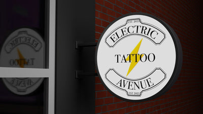 Single Side Lightbox Sign | ELECTRIC TATTOO AVENUE | Storefront Signs | Outdoor