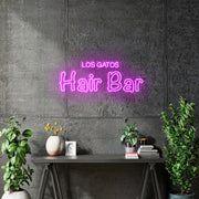 Custom neon -  Los Gatos HAIR BAR - Size: 32 x 12inch  - PINK -  incl Shipping and 2yrs Warranty