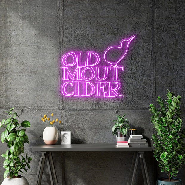 Custom neon -  OLD MOUNT CIDER - 100cm x 83cm - PINK -  incl Shipping and 2yrs Warranty