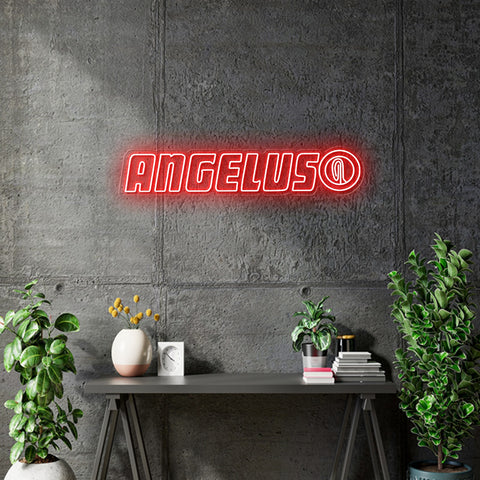 Custom neon -  Angelus - Size: 26inch x 5inch  - RED - with free Stand + BATTERY BOX -  incl Shipping and 2yrs Warranty