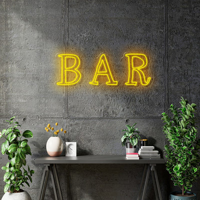 Custom neon - BAR   - 100cm x 36cm  - YELLOW -  incl Shipping and 2yrs Warranty