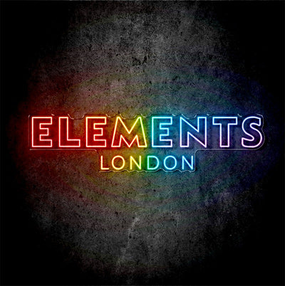 Custom neon - ELEMENTS LONDON - Size: 80cm x 20cm  - RGB -  incl Shipping and 2yrs Warranty