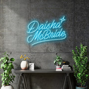 Custom neon | Daisha McBride - Size: 24 x 18inch  - Light blue -  incl Shipping and 2yrs Warranty