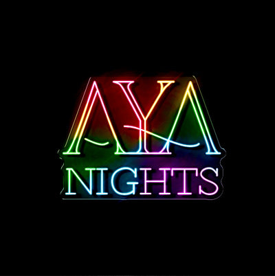 Custom Neon |  AYA Nights -  Size: 80cm x 59cm - RGB Neon -  incl Shipping , and 2yrs Warranty