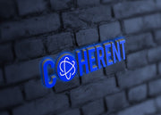 Custom 3D Channel Letter | COHERENT - Size: 60inch (5ft)  x 11inch - Blue Face, white lit -  incl Delivery 2yrs Warranty