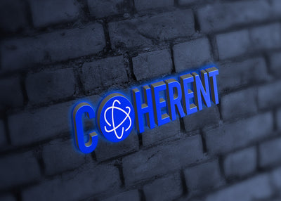 Custom 3D Channel Letter | COHERENT - Size: 60inch (5ft)  x 11inch - Blue Face, white lit -  incl Delivery 2yrs Warranty