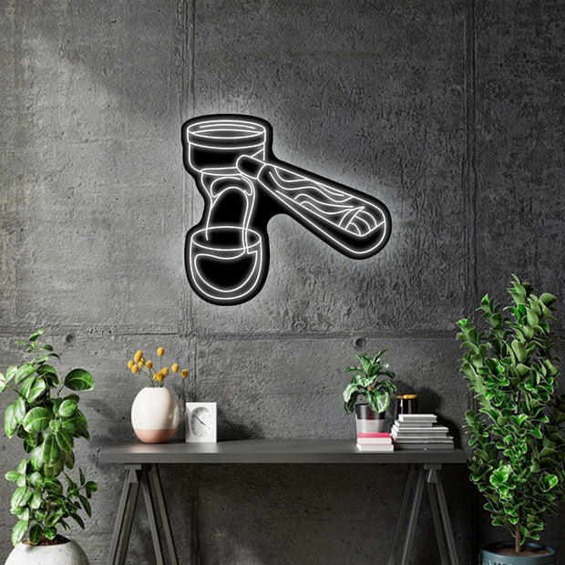 Custom Neon | Tav's Bean and Brew -  Size: 600mm x 560mm  - Black Acrylic and White neon -  incl Shipping , and 2yrs Warranty