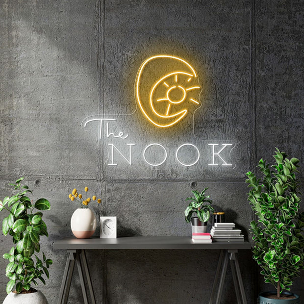 Custom Neon | The Nook -   60cm x 44cm   - White and Yellow -  incl Shipping , and 2yrs Warranty