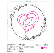 Custom neon | The Venue -  Size:  100cm x 94cm - White and Pink neon -  incl Delivery, VAT and 2yrs Warranty
