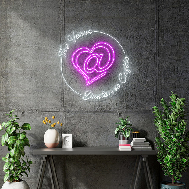 Custom neon | The Venue -  Size:  100cm x 94cm - White and Pink neon -  incl Delivery, VAT and 2yrs Warranty