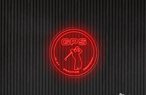 Custom neon -  GPS round logo  - Size: 100cm diametre  - Red Neon -  incl Shipping and 2yrs Warranty