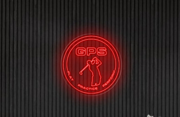 Custom neon -  GPS round logo  - Size: 100cm diametre  - Red Neon -  incl Shipping and 2yrs Warranty