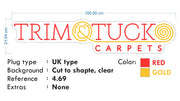 Custom Neon - Trim&Tuck Carpets - RED and GOLD - 100x21cm - indoor Signs