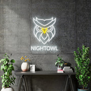 Custom Neon - NightOwl - White and Yellow - 20x16inch - Remote dimmer and Delivery