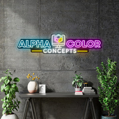 Custom Neon - ALPHA COLOR CONCEPTS - 30 x7.56 inch  - indoor Signs