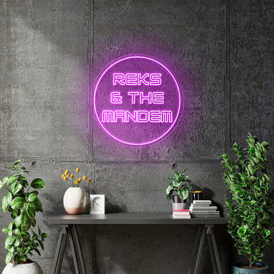 Custom Neon - REKS & THE MANDEM - Pink - 75cm  - INDOOR  - Remote dimmer and Delivery