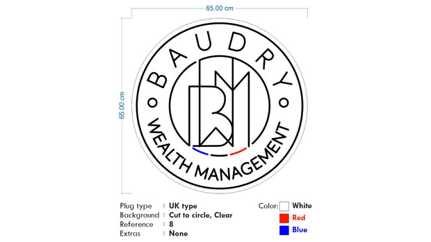 Custom Neon - TRUE MORTGAGES & BAUDRY logos - INDOOR  - Remote dimmer and Delivery (2 years Warranty)