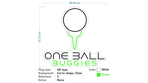 Custom Neons - Slater and Sons Construction Ltd | One Ball Buggies - indoor Sign (2yrs Warranty) - both Battery Operated