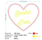 Custom Neon -  MidFlo Size: 24 x 15inch | Sacha Pete Size: 25 * 22inch - indoor Sign (2yrs Warranty)