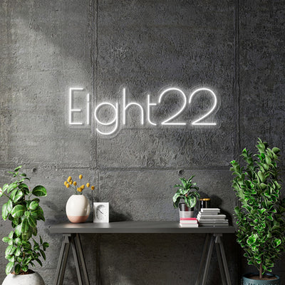 Custom Neon -  Eight22 - Cold White - 80cm x 28cm - indoor Sign (2yrs Warranty)