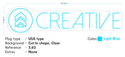 Custom Neon  - Creative Logo- Light Blue - Size: 60inch x 14inch  - indoor Sign (2yrs Warranty)
