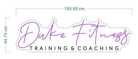 Custom neon - Duke Fitness Training and coaching  - 150cm x 44cm  - incl Shipping and 2yrs Warranty