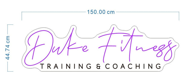 Custom neon - Duke Fitness Training and coaching  - 150cm x 44cm  - incl Shipping and 2yrs Warranty