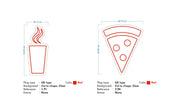 Custom neon - Coffee 60cm x 25 -  Pizza 60cm x 49cm - RED - incl Shipping and 2yrs Warranty