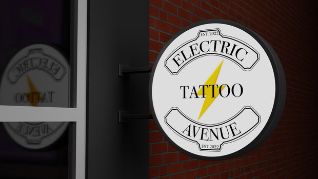 Single Side Lightbox Sign | ELECTRIC TATTOO AVENUE | Storefront Signs | Outdoor
