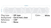 Custom neon -  CANVAS - 45 x 7inch  - WHITE - OUTDOOR + Battery box -  incl Shipping and 2yrs Warranty