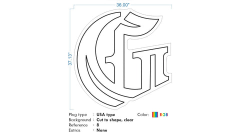 Custom neon - Grace Logo and Grace Kids - Size: 36  - RGB -  incl Shipping and 2yrs Warranty