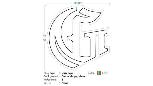 Custom neon - Grace Logo and Grace Kids - Size: 36  - RGB -  incl Shipping and 2yrs Warranty