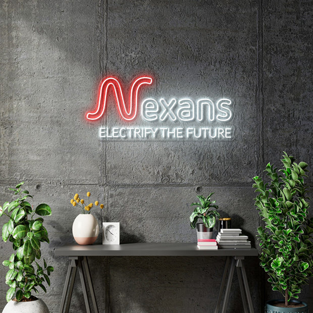 Custom Neon |  Nexans -  Size: 20inch x 8.89inch - Red and White -  incl Delivery, and 2yrs Warranty