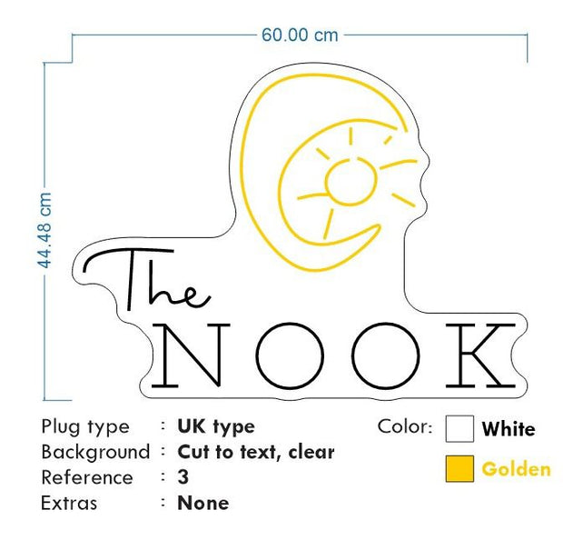 Custom Neon | The Nook -   60cm x 44cm   - White and Yellow -  incl Shipping , and 2yrs Warranty