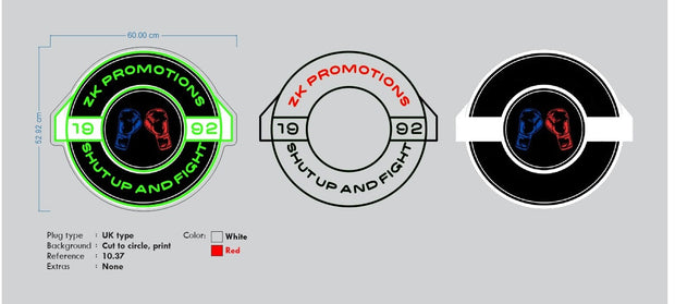 Custom Neon - ZK Promotions - Size: 60cm x 52cm   - indoor Signs