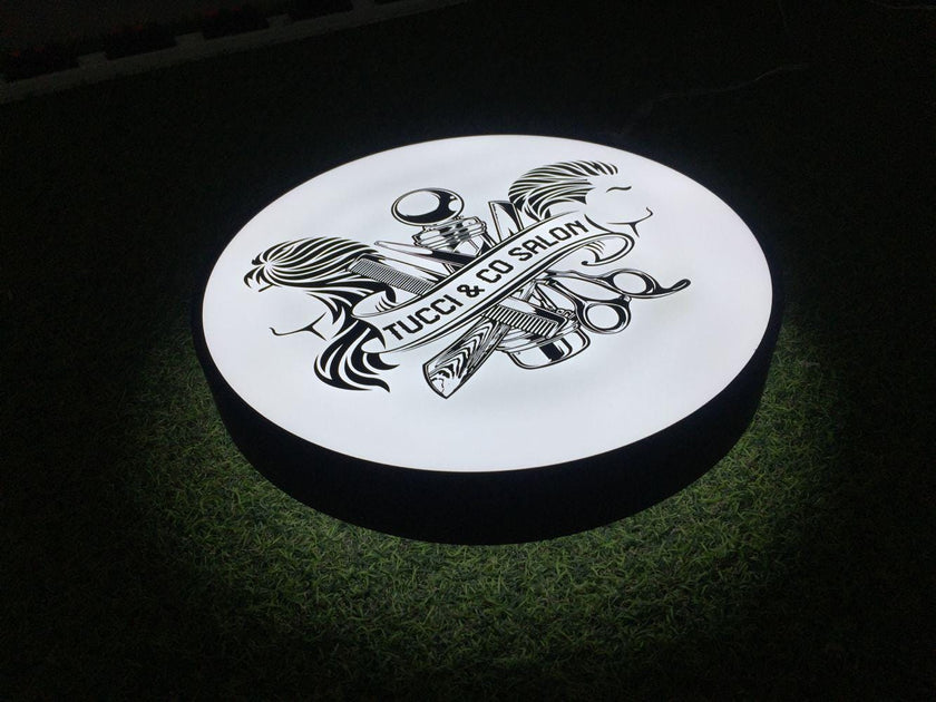 Backlit Logo Sign Round Light Box Sign Custom LED Illuminated Acrylic ...