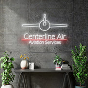 Custom Neon  - CENTERLINE AIR  - White and Red - Size: 3ft x 2ft  - indoor Sign (2yrs Warranty)