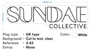 Custom neon - Sundae Collective - White Neon- incl Shipping and 2yrs Warranty