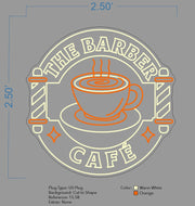 Custom neon | The Barber Cafe -  Size: 2.5 x 2.5ft - Warm White & Orange -  incl Delivery, and 2yrs Warranty