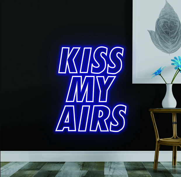 KISS MY AIRS - Led Neon Light Sign, Sneakerhead Hypebeast Room Wall Decor Art