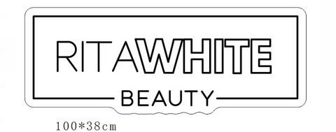 RITA WHITE - Custom Logo  - 100x38cm - Cool White