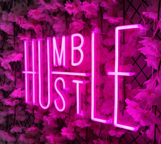 Hustle Humble Neon sign | Custom Neon Sign | Bedroom wall decor | Home decor