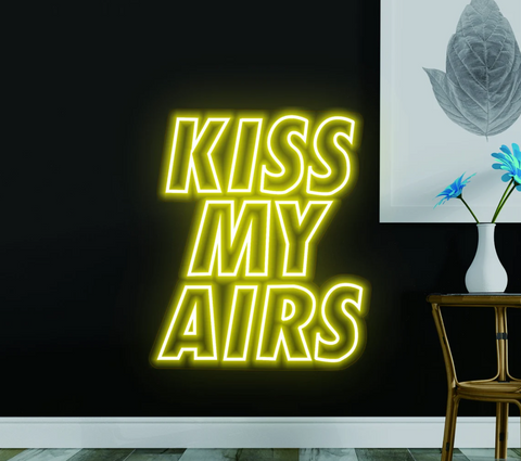 KISS MY AIRS - Led Neon Light Sign, Sneakerhead Hypebeast Room Wall Decor Art